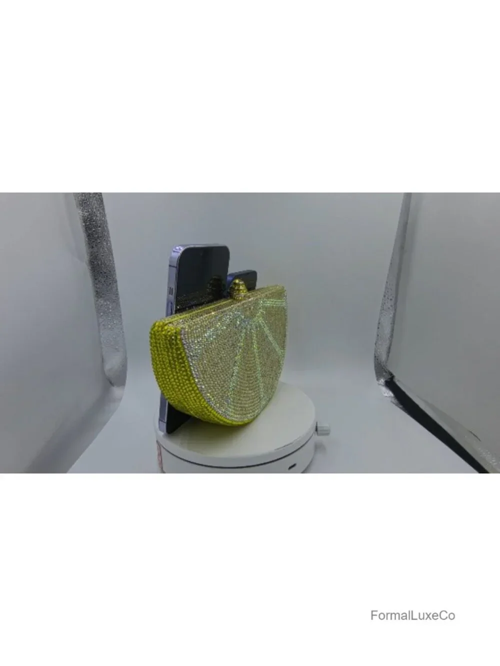Mini Fruit Rhinestone Clutch Purse, Fits iPhone Pro, Crystal Evening Bag for